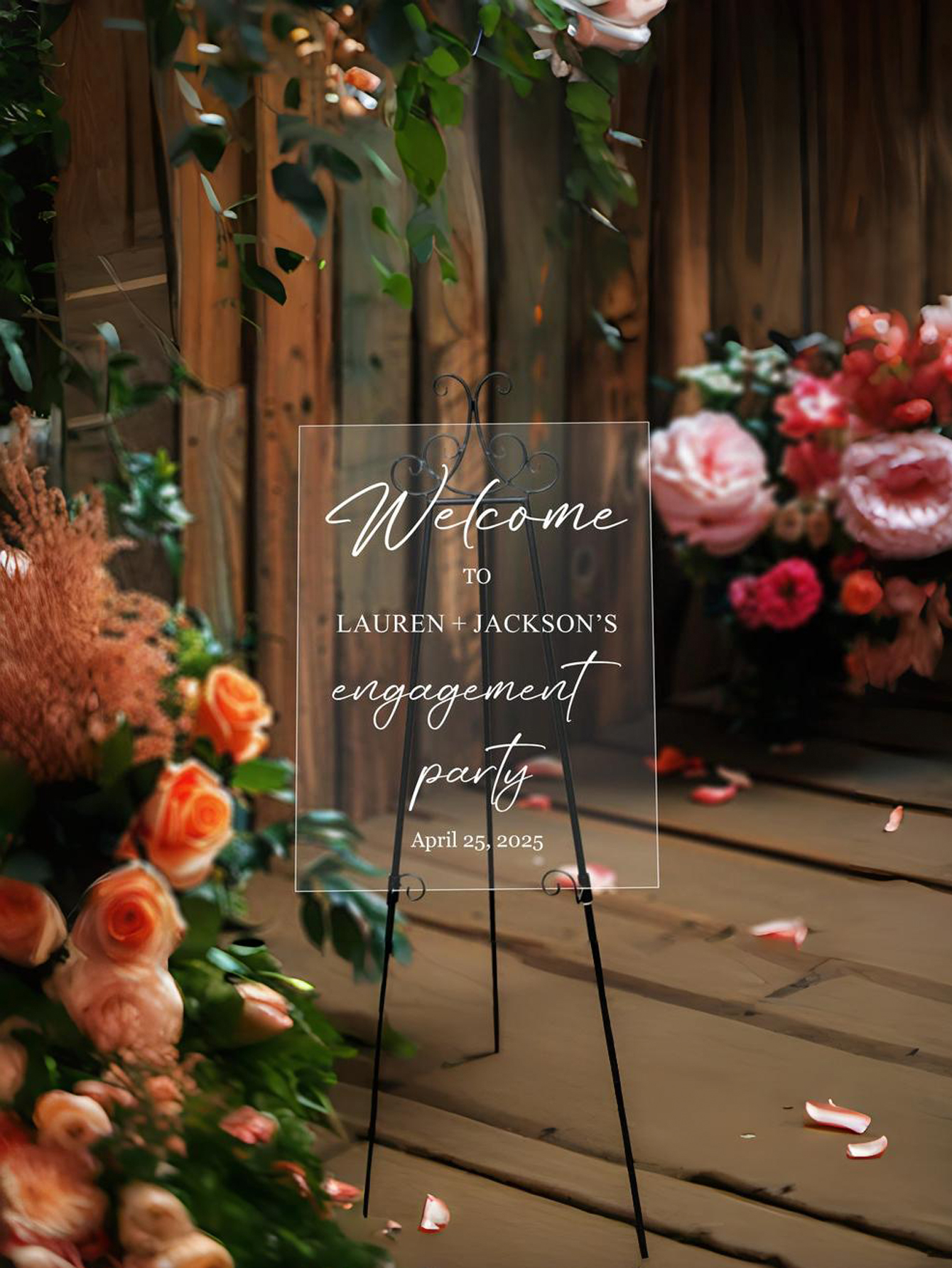 Custom Acrylic Welcome Sign for Engagement Party